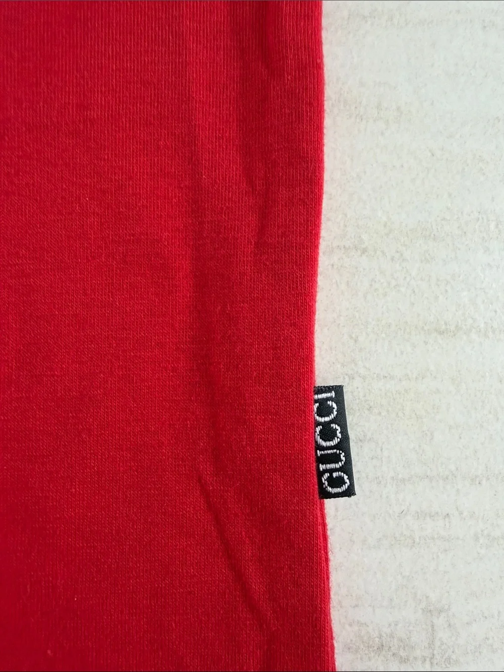 Gucci Red Short-Sleeve Tee with Green Logo Crest